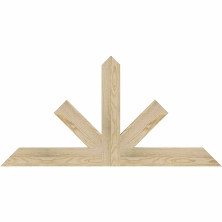 Ekena Millwork Saratoga Rough Sawn Timber Gable Bracket, Douglas Fir, 48"W x 24"H x 2"D x 4"F, 12/12 Pitch GBW048X24X0204SAR00RDF